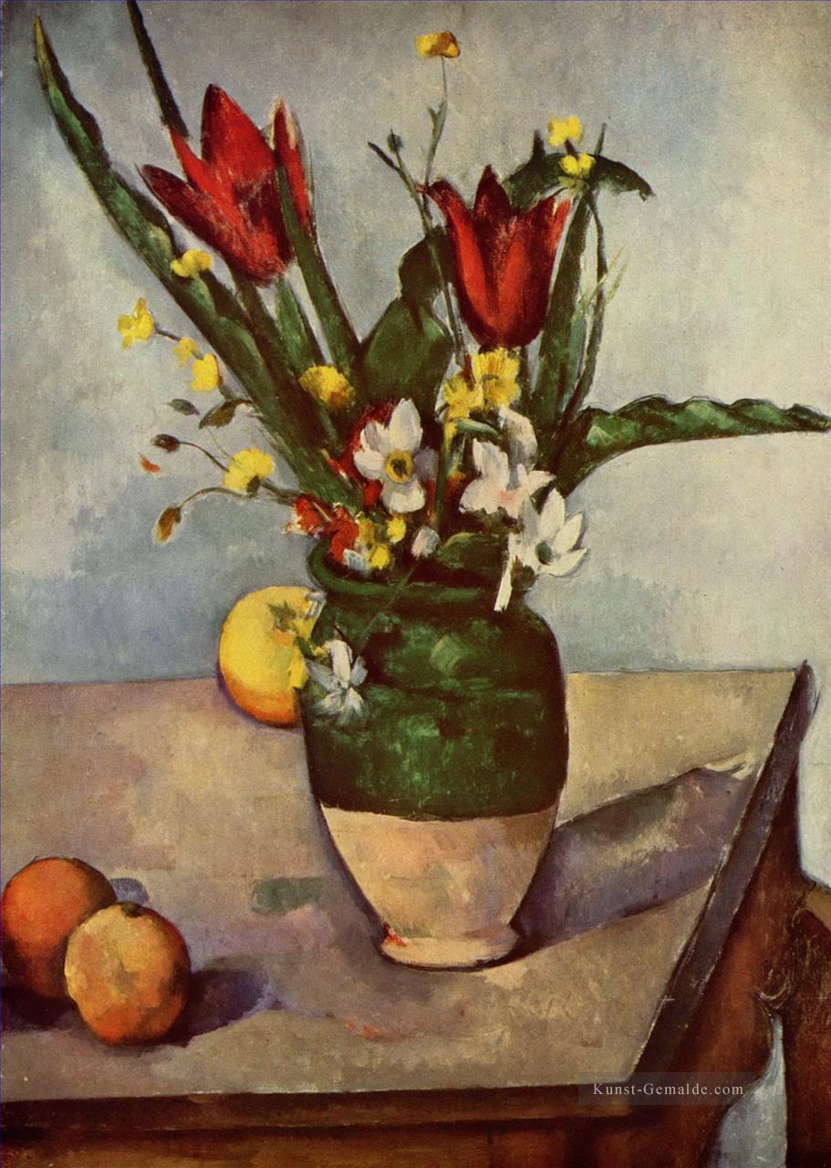 Stillleben Tulpen und Äpfel Paul Cezanne Ölgemälde